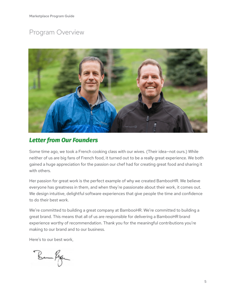 BambooHR Marketplace Program Guide — BambooHR Partners