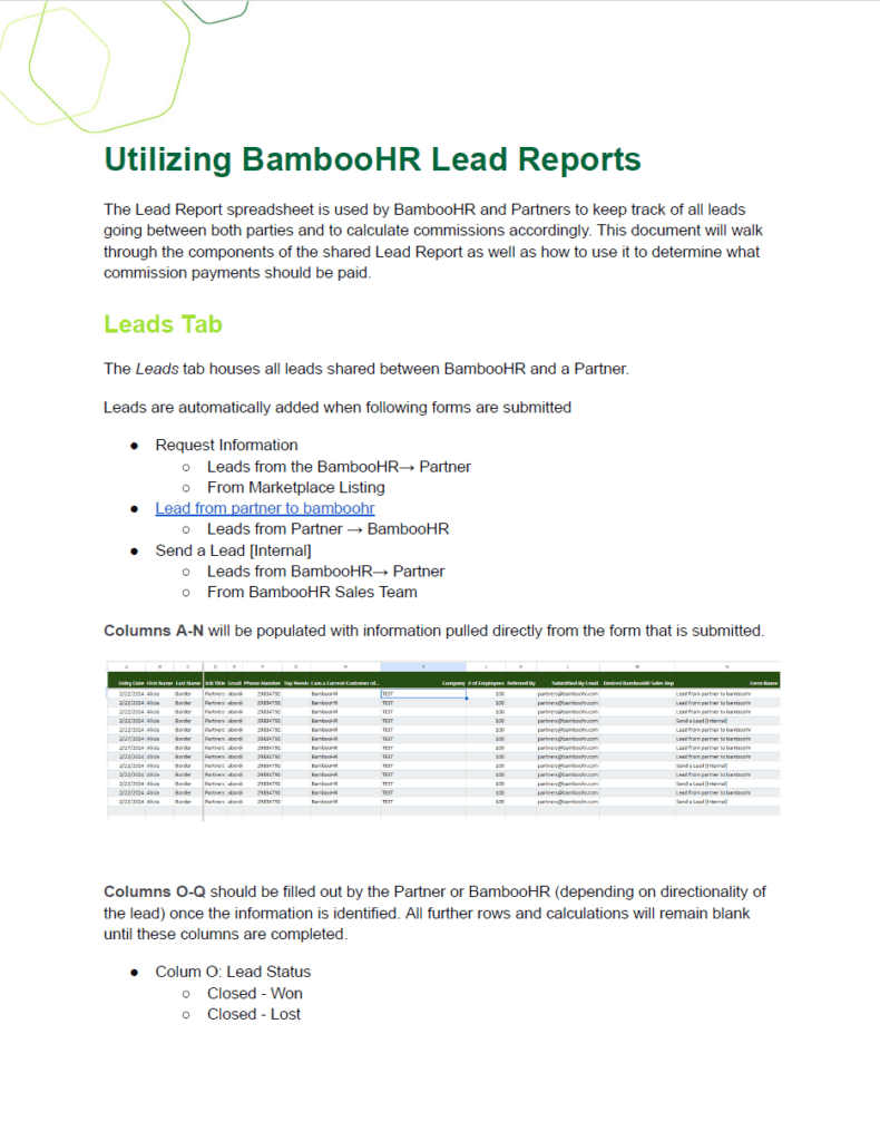 Utilizing Partner + BambooHR Lead Reports — BambooHR Partners